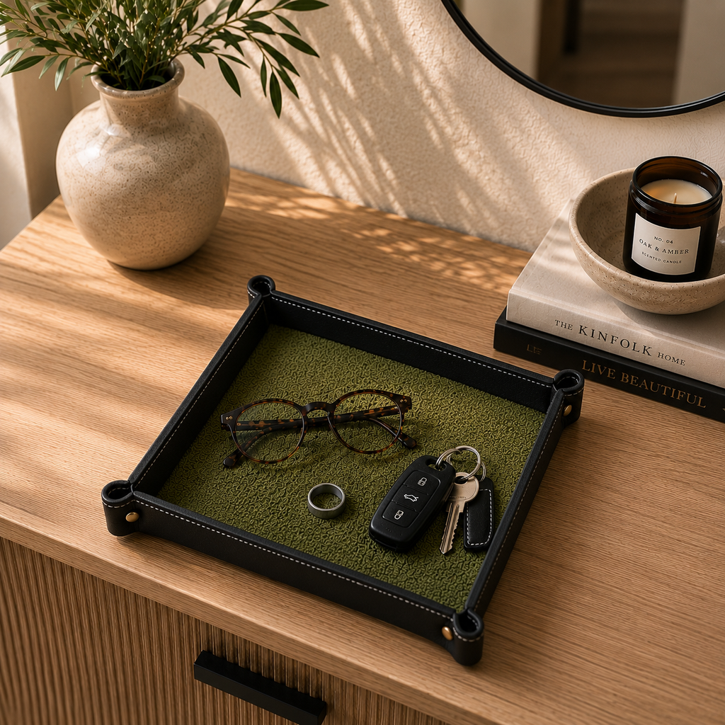 Rugzy Wool Tray — Green mono
