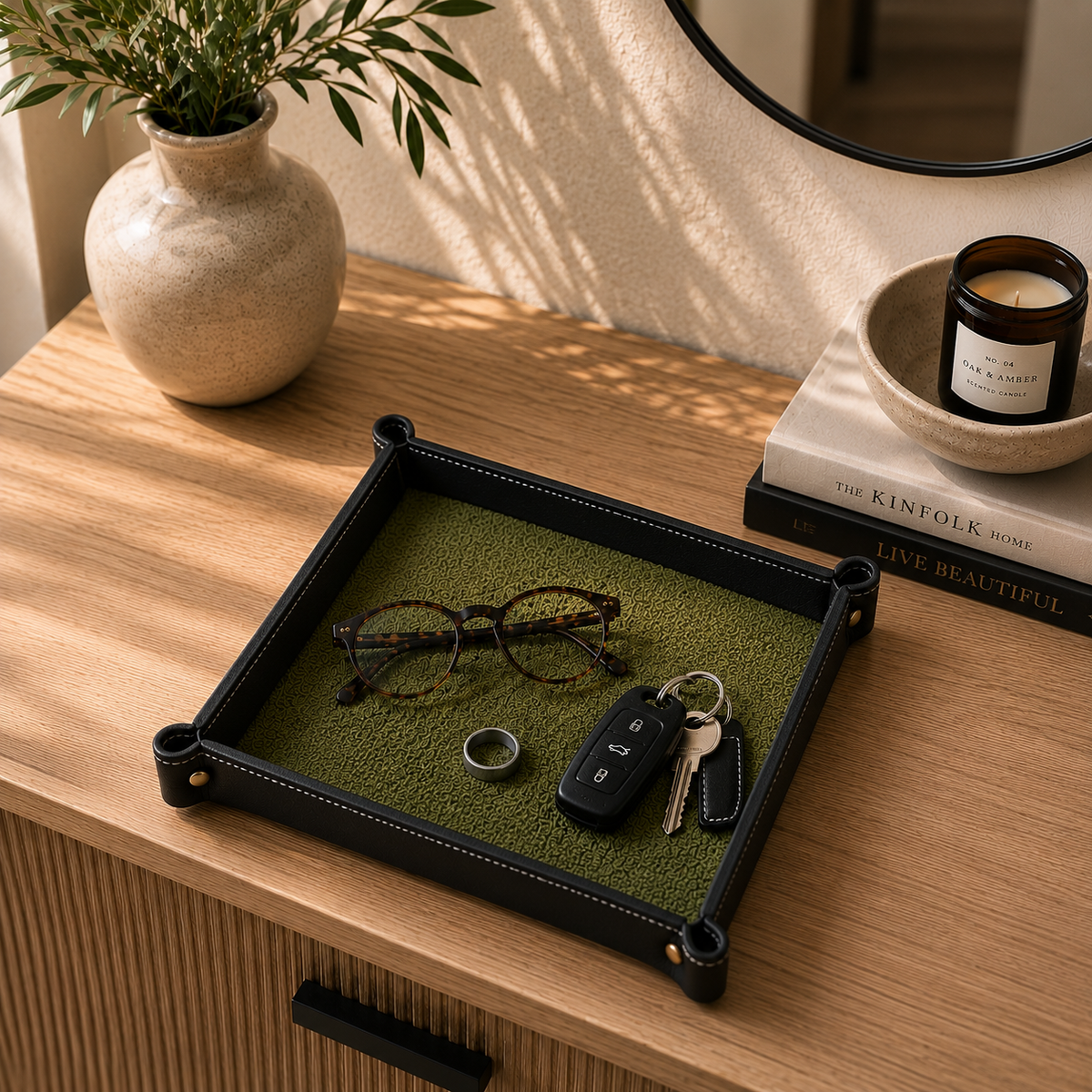 Rugzy Wool Tray — Green mono