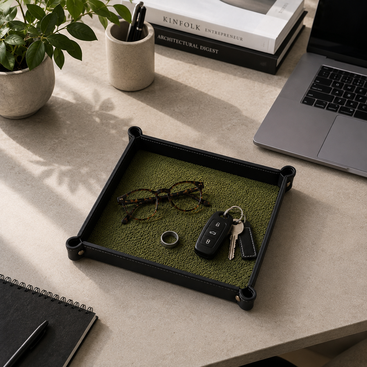Rugzy Wool Tray — Green mono