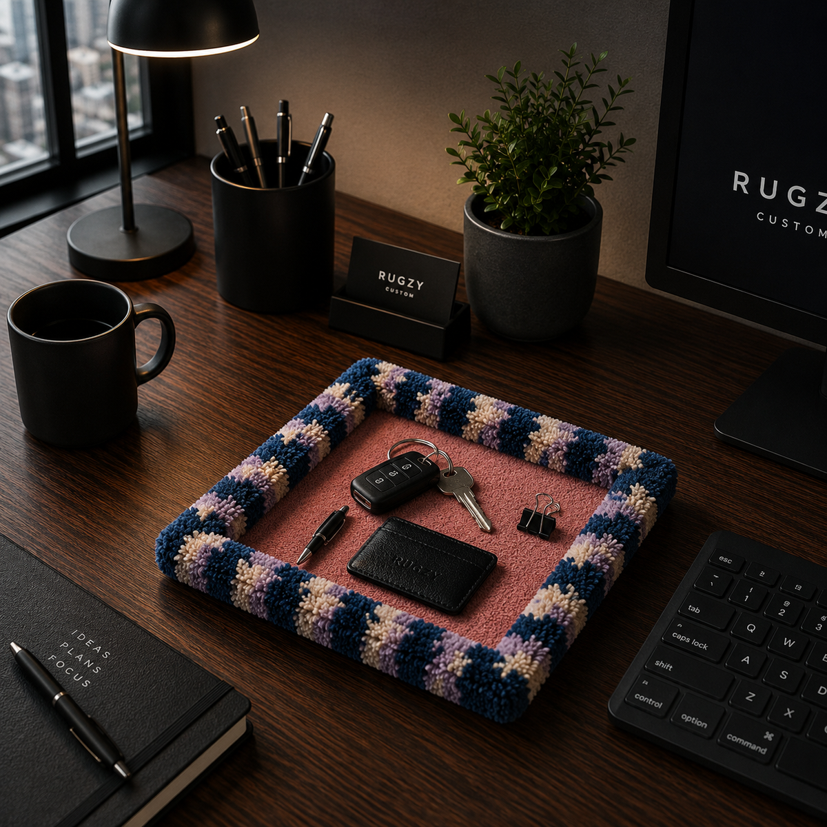 Rugzy Wool Tray — Corallo — svuotatasche in lana Rugzy (immagine 2)