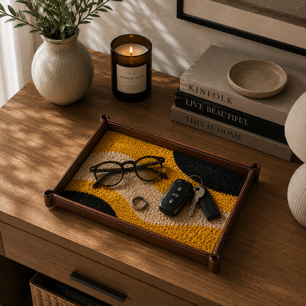 Rugzy Wool Tray — Desert lines