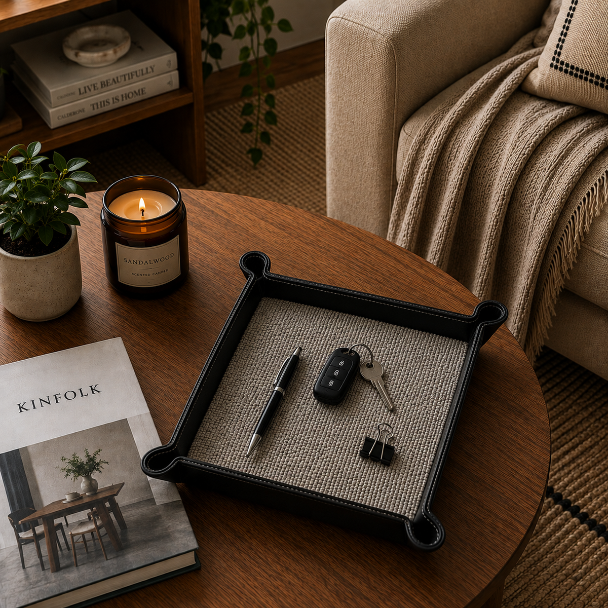 Rugzy Wool Tray — Moon — svuotatasche in cuoio Rugzy (immagine 3)