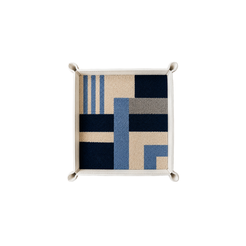 Rugzy Wool Tray — Blue lines