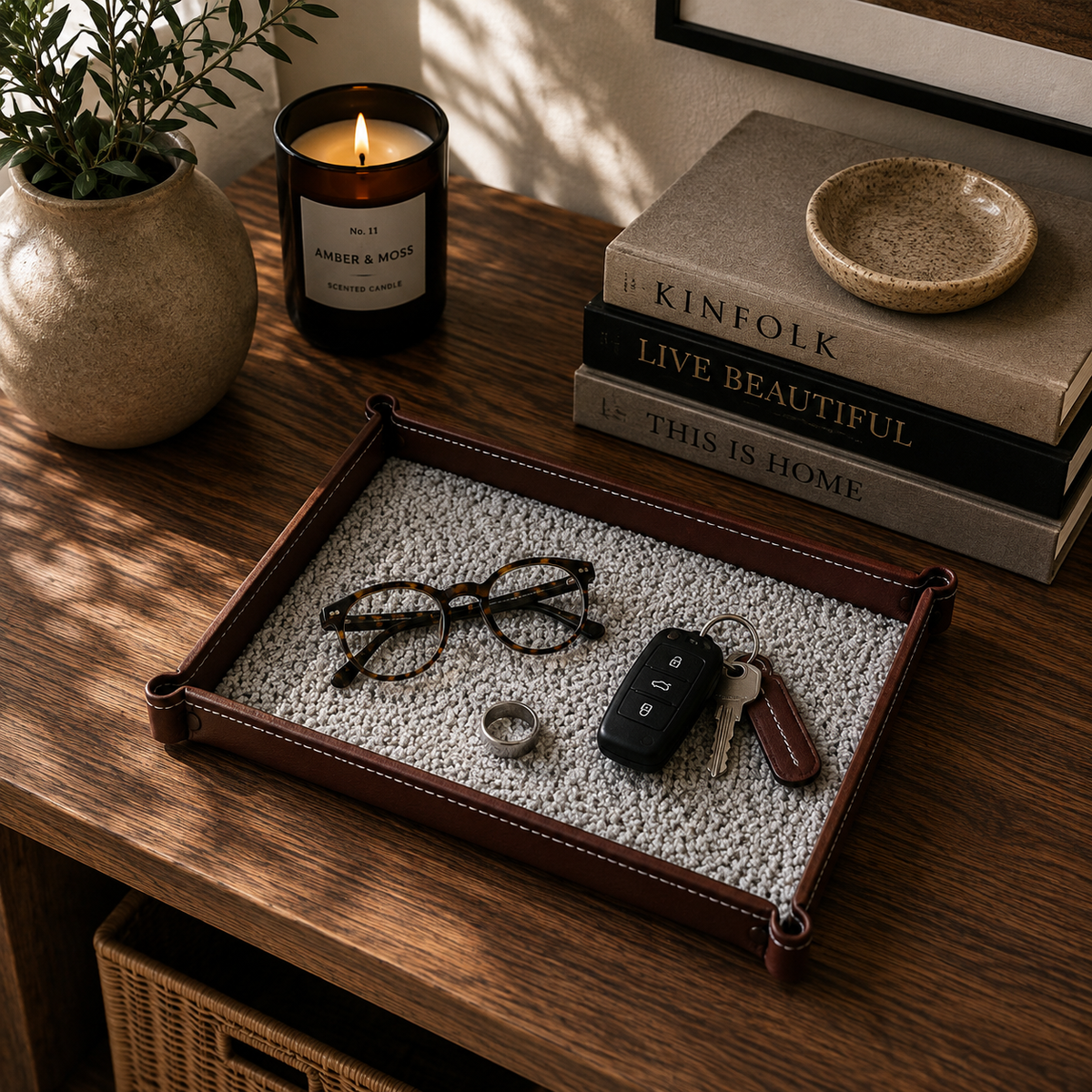 Rugzy Wool Tray — Trace