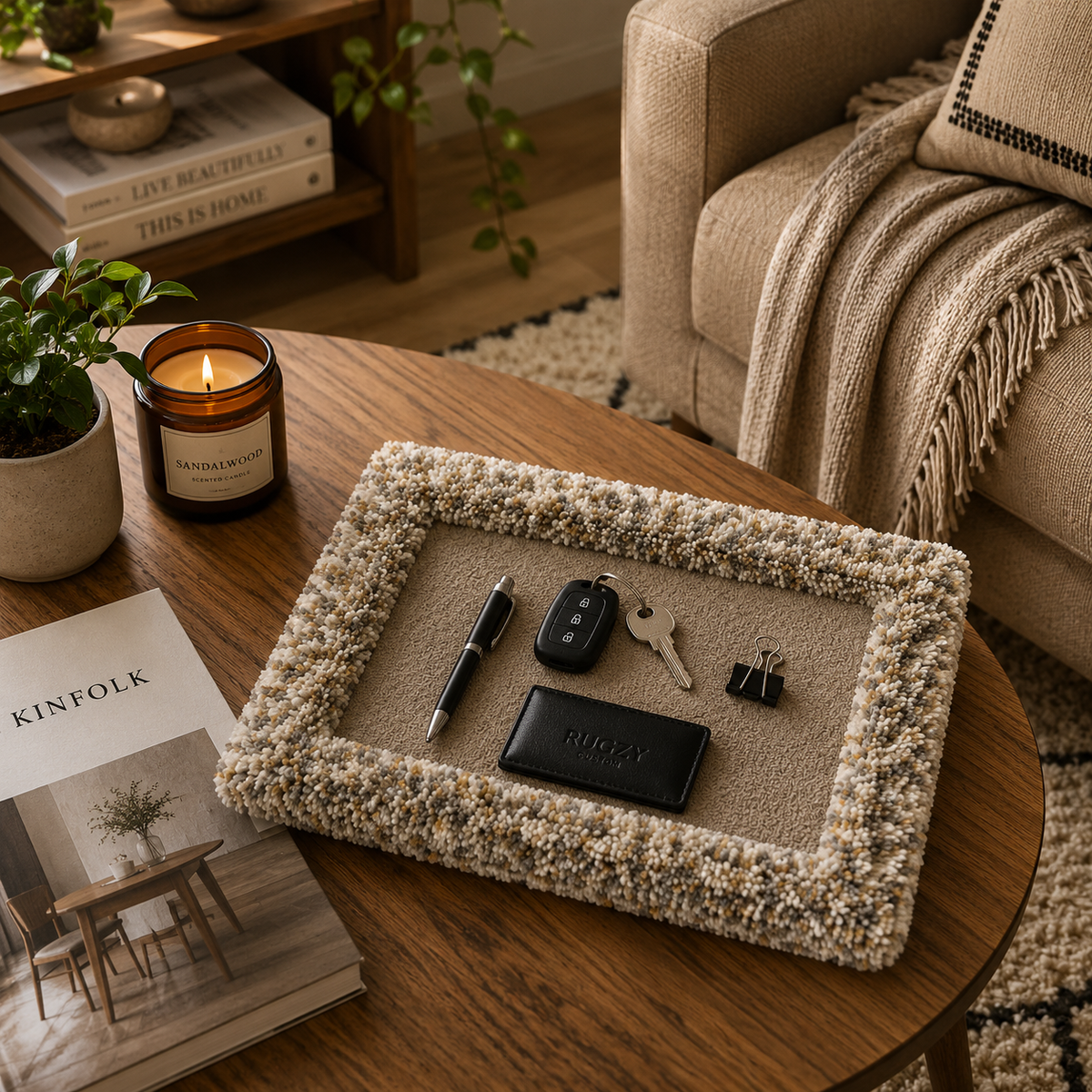 Rugzy Wool Tray — Sabbia — svuotatasche in lana Rugzy (immagine 3)
