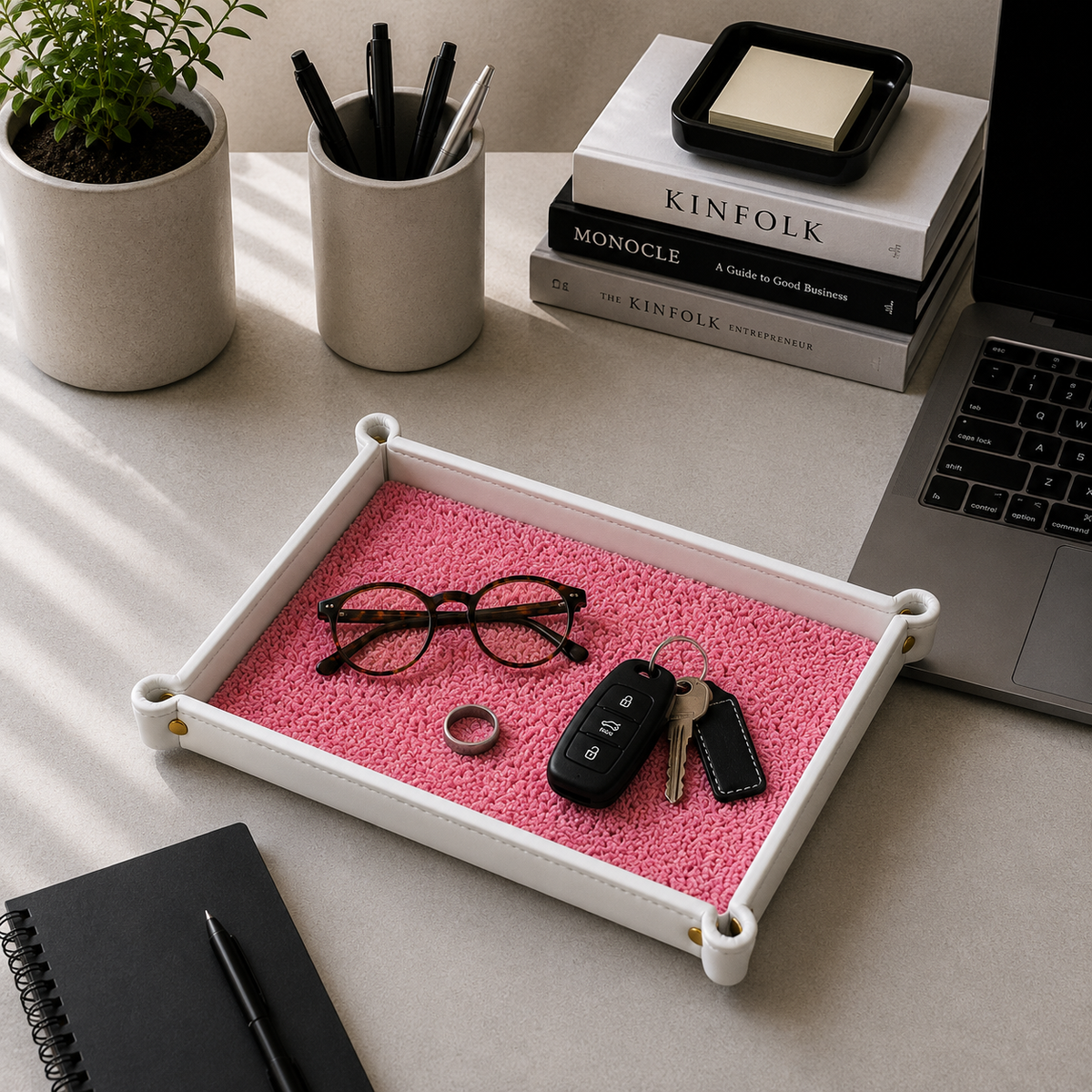Rugzy Wool Tray — Pinky