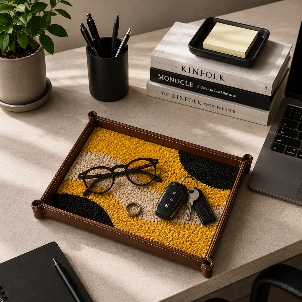 Rugzy Wool Tray — Desert lines
