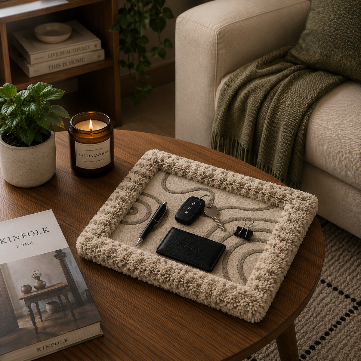 Rugzy Wool Tray — Conchiglia — svuotatasche in lana Rugzy (immagine 3)