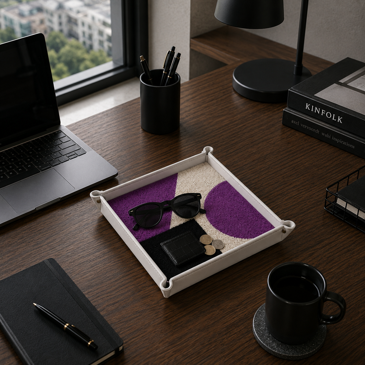 Rugzy Wool Tray — Purple design — svuotatasche in cuoio Rugzy (immagine 2)