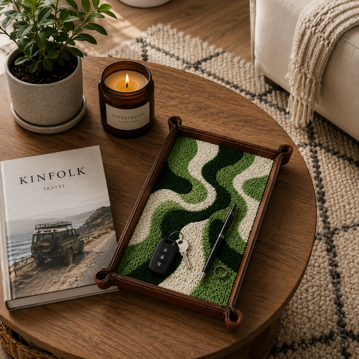 Rugzy Wool Tray — Green storm — svuotatasche in cuoio Rugzy (immagine 2)