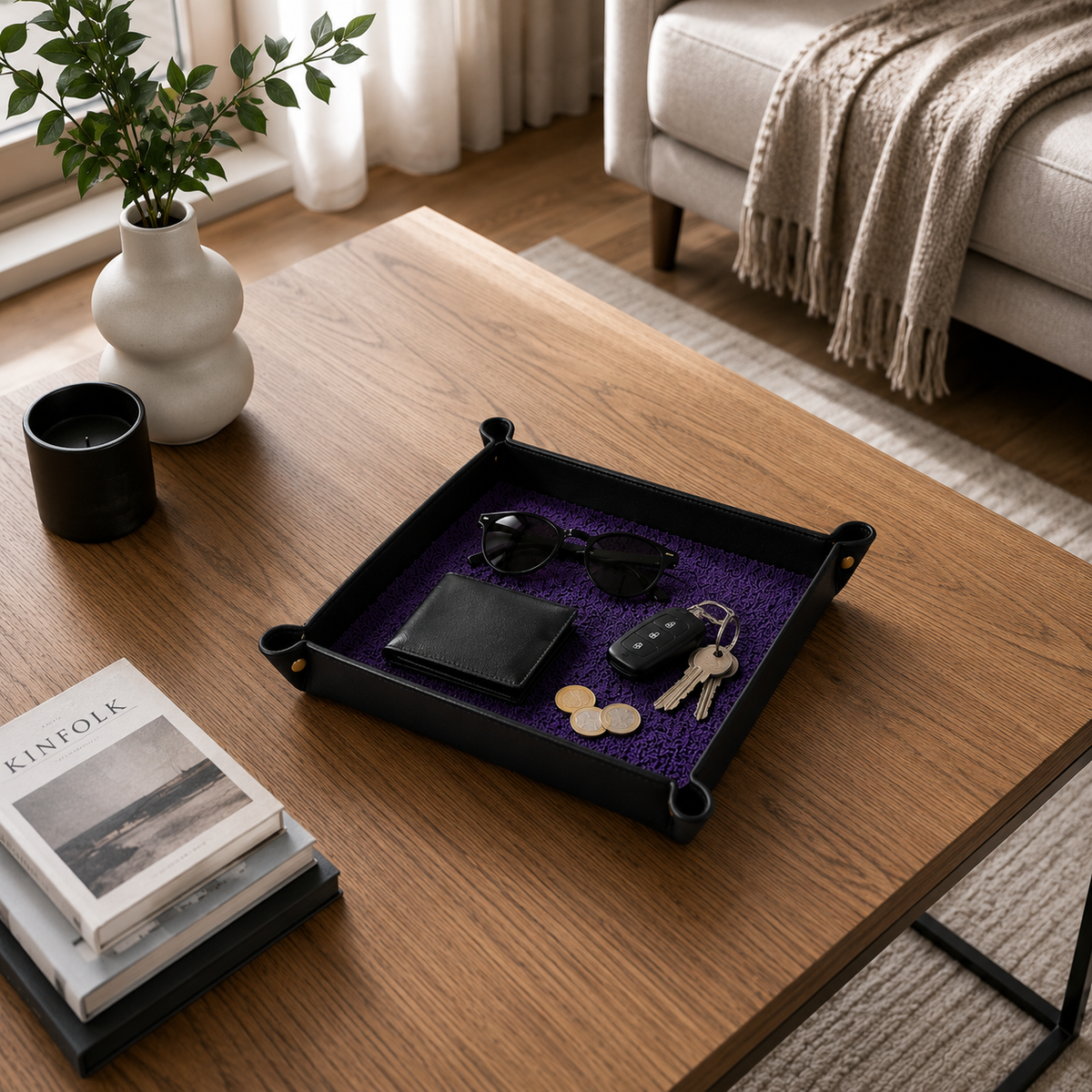 Rugzy Wool Tray — Purple mono