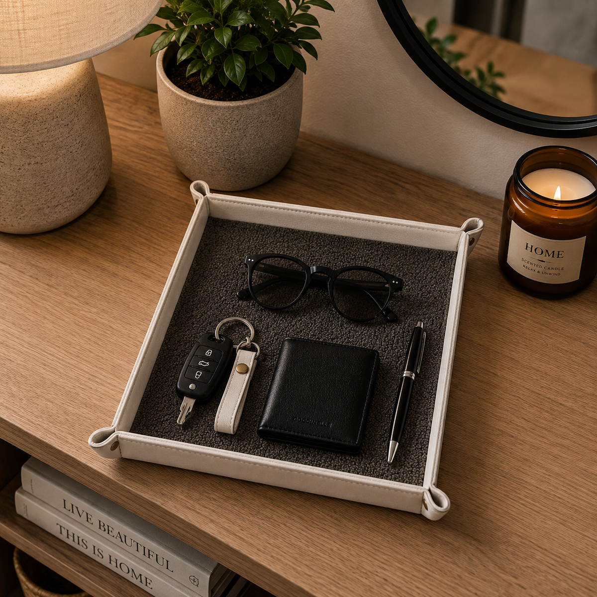 Rugzy Wool Tray — Cement