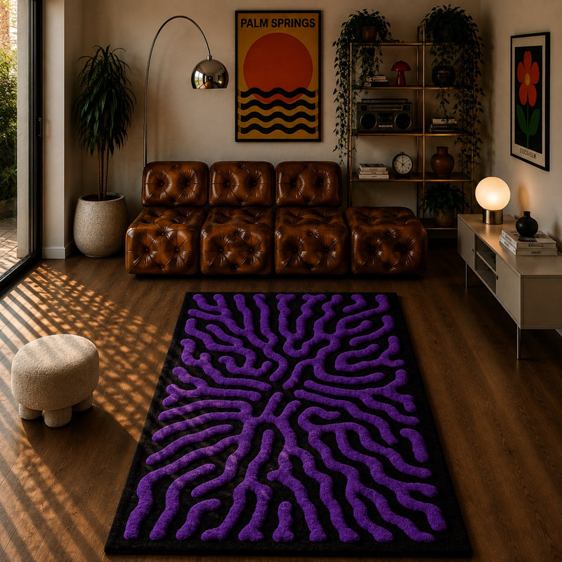 PURPLE ROOTS — tappeto tufting fatto a mano Rugzy (immagine 2)